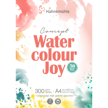 HAHNEMÜHLE Aquarellblock Joy A4 10625051 weiss, 300g 50 Blatt