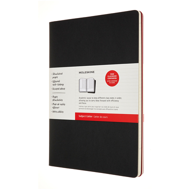 MOLESKINE Cahier carton A4 602527 ligné,noir/cranb.,120p. 2pcs.