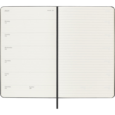 MOLESKINE Wochen-Notizkalender 25/26 DHB18WN3Y26 18M liniert HC schwarz 13x21cm