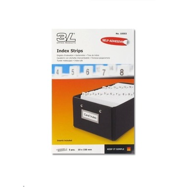 3L Index tabs stampato 10x150mm 10503 PET autoadesivo blanco 5 pezzi