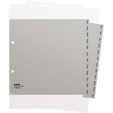 KOLMA Register LongLife A4 1/2 H. 19.580.03 grau Jan-Dez DE