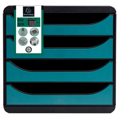 EXACOMPTA Schubladenbox Skandi A4+ 31034D pazifikblau 4 Schubl.