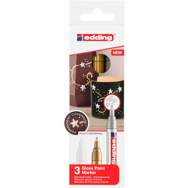 EDDING Paintmarker 750 2-4mm 750-E3-met gold/silver/white 3 pcs