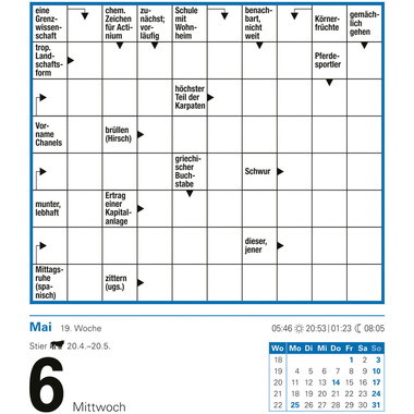 HARENBERG Abreisskalender 2026 2110400+26 Kreuzworträtsel DE 12.5x16cm