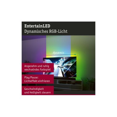 Paulmann EntertainLED USB Strip Éclairage TV RGB+, 65"