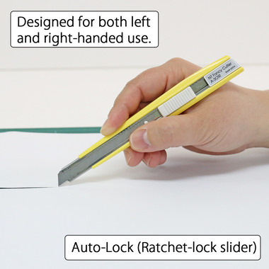 NT Cutter 9mm A-301RP avec auto-lock, jaune pastel