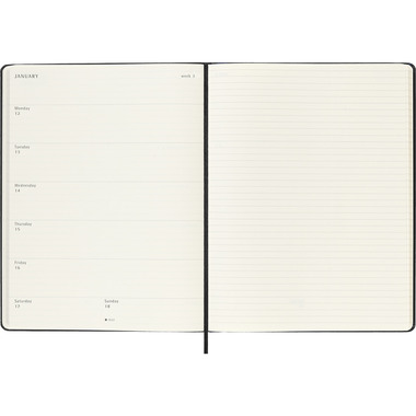 MOLESKINE Agenda Classic X-Large 2026 DHB12WN4Y26 1S/1P noir HC 19x25cm
