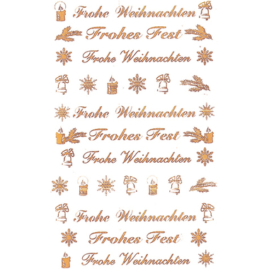 Z-DESIGN Folie transp./gold 76x120mm 52391 Frohe Weihnachten 2 Stück