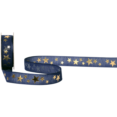 SPYK Bande Cubino Étoiles 1031.1654 16mmx3m Bleu-Or