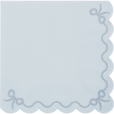 PARTYDECO Servietten Rüsche 33x33cm SP33-87-093 hellblau 12 Stück