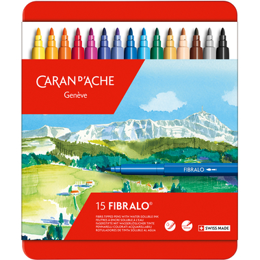 CARAN D'ACHE Filzstift Fibralo M 185.315 15-farbig assortiert