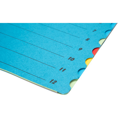 BIELLA Fächermappe A4 32841205U blau 12-teilig