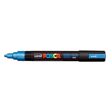UNI-BALL Posca Marker 1,8-2,5mm PC5MMET.BLUE MET, bleu