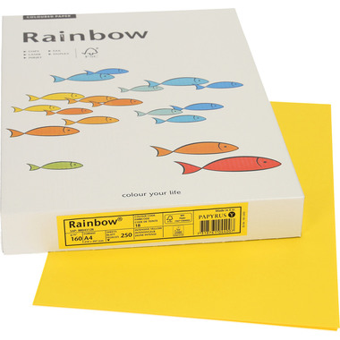 RAINBOW Papier intensivgelb/18 A4 88043128 FSC, 160g 250 Blatt