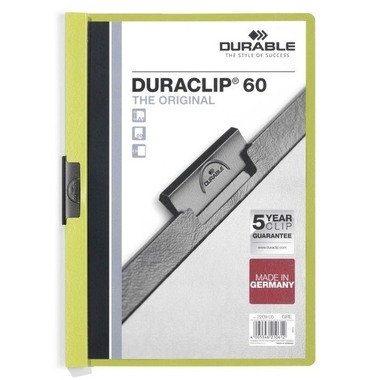 DURABLE Klemmhefter DURACLIP 60 220905 für 60 Blatt A4 grün