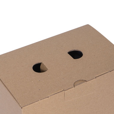 Beer packaging with window & finger holes for 6x 0.33l bottles with bottle height 230mm & Ø61mm