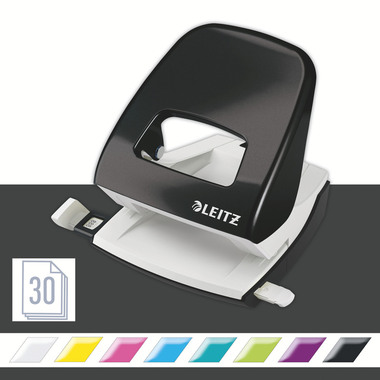 LEITZ Perforateur/Agrafeuse WOW 5095-10-95 noir, Bundle 30 feuilles