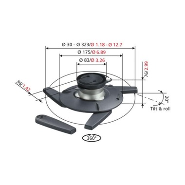 Vogel's Fixation de plafond EPC-6545 Argenté