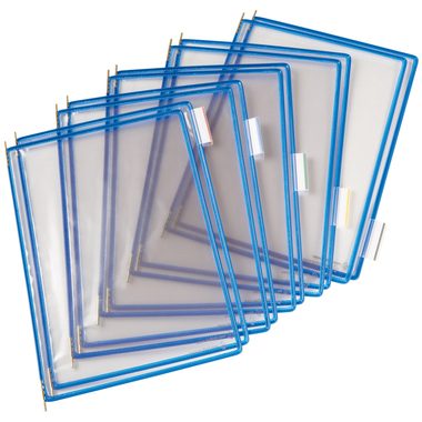 TARIFOLD T-Display Poche à pivot A4 114001 PVC incl. 5 tabs bleu 10 pcs.