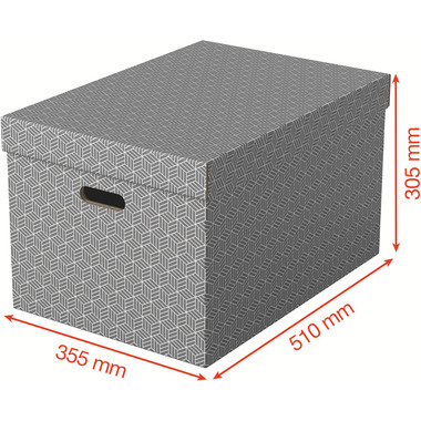ESSELTE Aufbewahrungsboxen Home L 628287 510x355x305mm, grau 3 Stk