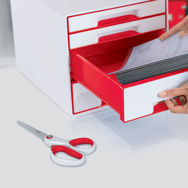 LEITZ Ciseaux titan WOW 5319-20-26 blanc/rouge 20.5 cm