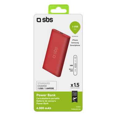 Powerbank slim ultralight de 4 000 mah