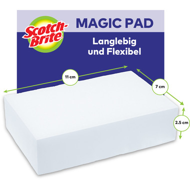 SCOTCH-BRITE Flecken-Radierer 11x7x3cm SB831/2 Magic2, weiss 2 Stück
