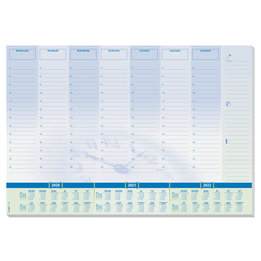 SIGEL Sous-main Time, 3J. 59.5x41cm HO350 bleu, inscript., Lu-Di 30flls.