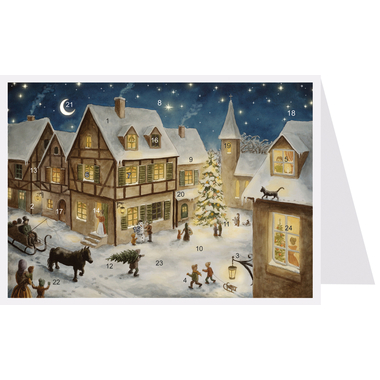 SELLMER Calendario dell'avvento 400 40146 Weihnachtsabend im Dorf A6