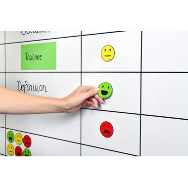 LEGAMASTER Symbole Emoticon 50mm 7-123304 PP ass., magnétique 6 pcs.