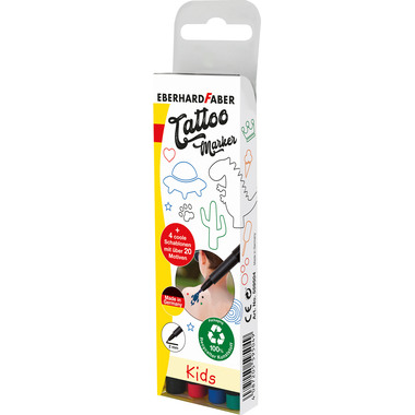EBERHARD FABER Tattoo Pens 559504 Kids, 4 colori