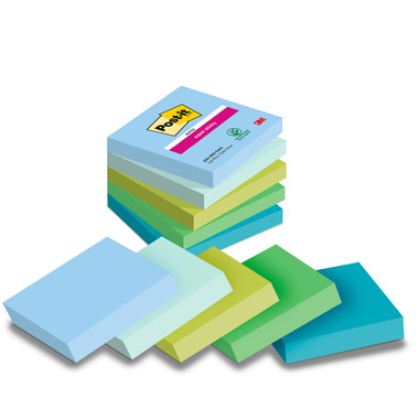 POST-IT Bloc Super Sticky Oasis 654-5SS-OAS 5-couleurs, 5x90 flls. 76x76mm