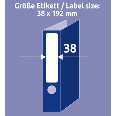 AVERY ZWECKFORM Costa per cartella 38x192mm L4760-25 bianco 210 pz./25 + 5 fogli