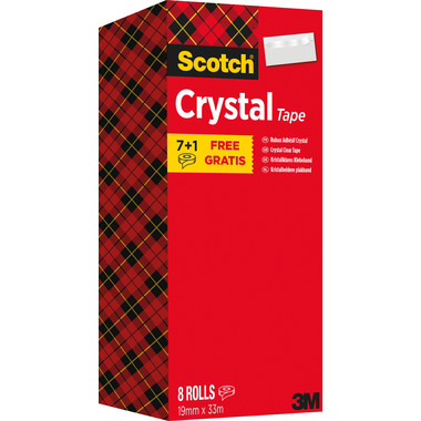 SCOTCH Crystal Clear 600 19mmx33m 6-1933R8 trasparente 8 pezzi