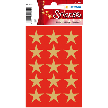 HERMA Sticker Sterne 3414 gold 45 Stück/3 Blatt