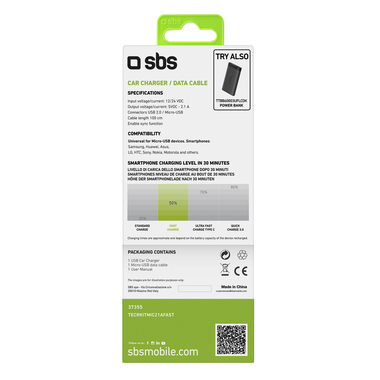 Auto-Ladegerät mit Micro USB-Kabel
