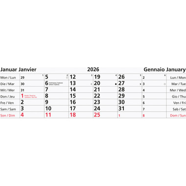 BIELLA Abreissblock Nr.14 2026 889014000026U 1M/1S mehrfarbig ML 24x9cm