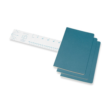 MOLESKINE Notizheft Cahier 3er Set A5 647629629 blau, blanco 80 Blatt