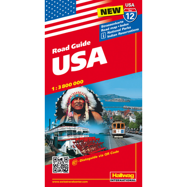 HALLWAG Strassenkarte 3-8283-1087- USA (Dis/BT) 1:3,8 Mio.