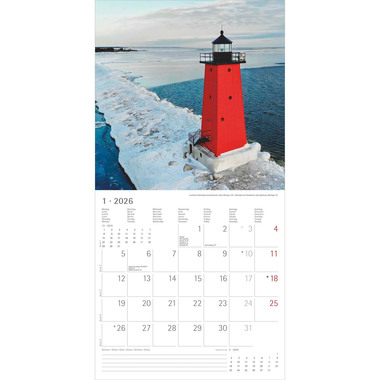 ALPHA EDITION Bildkalender 2026 160309 Leuchttürme ML 30x30cm
