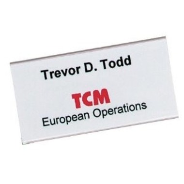 DURABLE Namensschild mit Wellennadel 800619 transp.,PVC, 60x30mm 100 Stk.