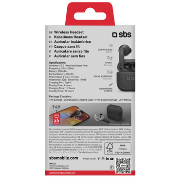 Auricolari wireless TWS con custodia