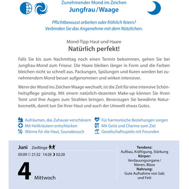 HARENBERG Calendario a strappo 2026 2899300+26 Leben mit Mond DE 12.5x16cm