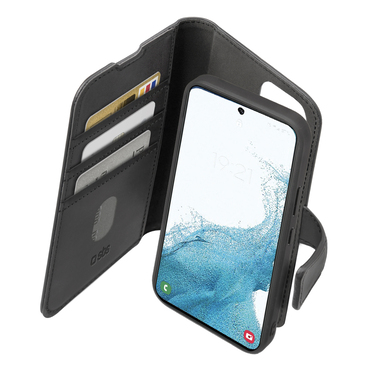 Custodia a libro con cover e tasche portatessere