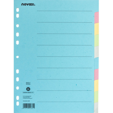 NOVOOO Kartonregister A4 40579 bunt 10-teilig