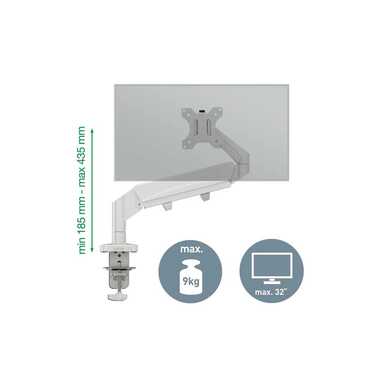 Leitz Supports de table Bras pour écran unique Ergo jusqu’à 9 kg – Gris