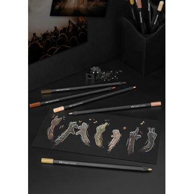 FABER-CASTELL Farbstifte Black Edition 116414 Skin Tones 12er Etui