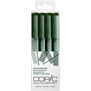 COPIC Multiliner 22075627 Olive Set, 4 pz. ass.