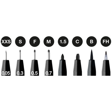 FABER-CASTELL Artist Pen Ink Pen 167158 noir 8 pcs.
