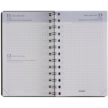 BREPOLS Agenda Building Polyprop 2027 0.414.4910 1T/1S schwarz 10x16.5cm